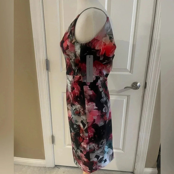 Black Halo Floral Spaghetti strap midi dress-NWT Size 4 - Picture 7 of 13
